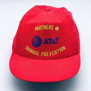 Vintage 80s 90s AT&T Telephone Snapback Hat / Cap Surf Skate Neon Cell Phone
